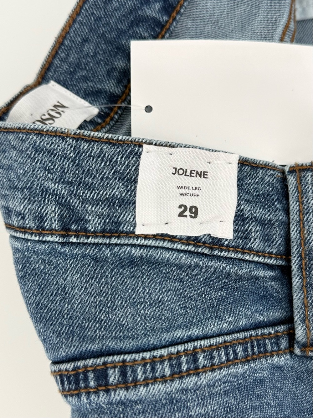 Hudson Jeans Wide Leg Cuffed Jeans in Light Blue Denim - Picture 11 of 14